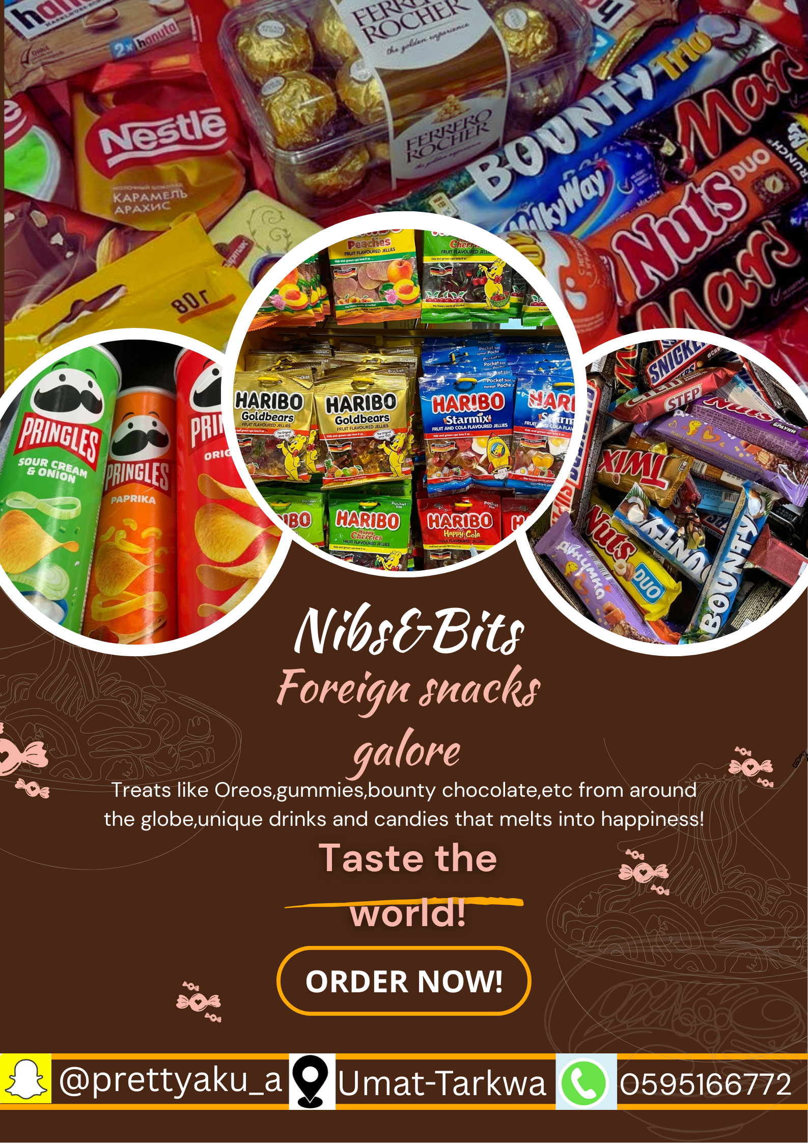Nibs and Bits Foreign snack galore
